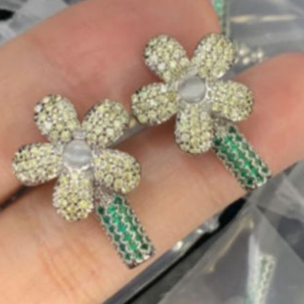 Bling flower studs